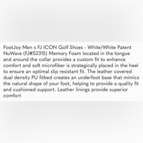 Footjoy ICON 9.5 Medium (Style52315) - Picture 6 of 6